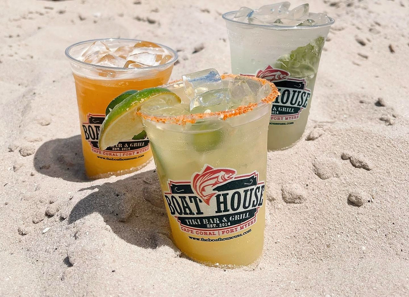 Waterfront drinks at The Boathouse Tiki Bar and Grill in Cape Coral